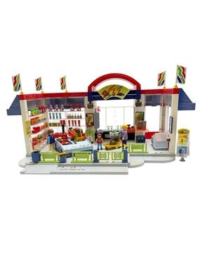 Playmobil | Vintage Grocery Store & Check Out City Life Set with Manuals